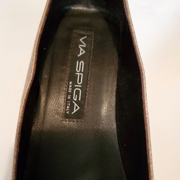 Via Spiga Beatrice Tun Snakeskin Pumps Work Heels Italy Sz 8.5M - Picture 6 of 7